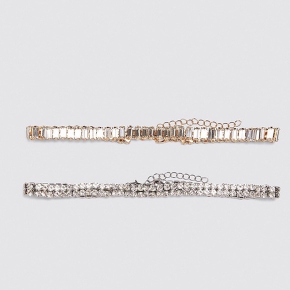 Zara Two set Rhinestone Chokers - Picture 3 of 4